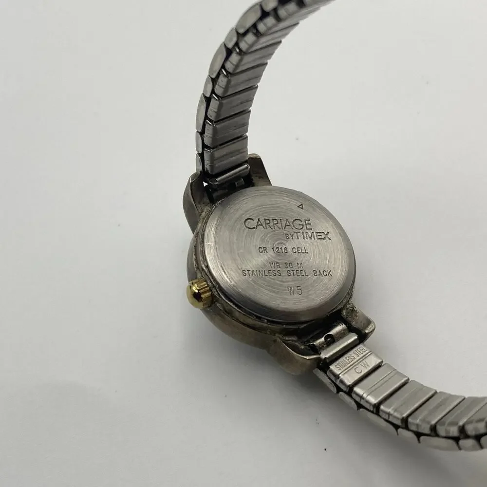Elegant Ladies' Two-Tone Carriage by Timex Watch Working New Battery